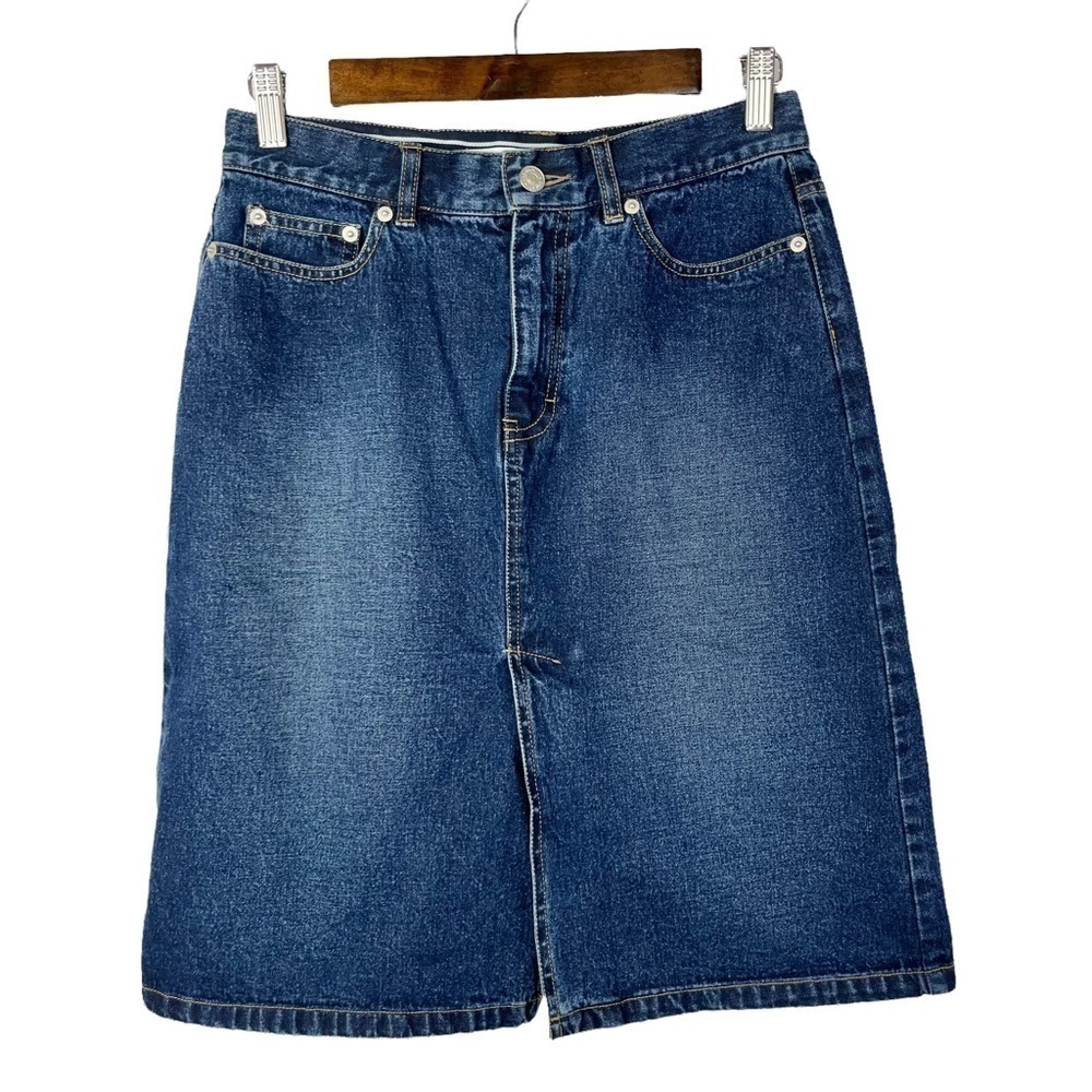 Tommy Hilfiger Y2K Dark Wash Straight Denim Skirt 4